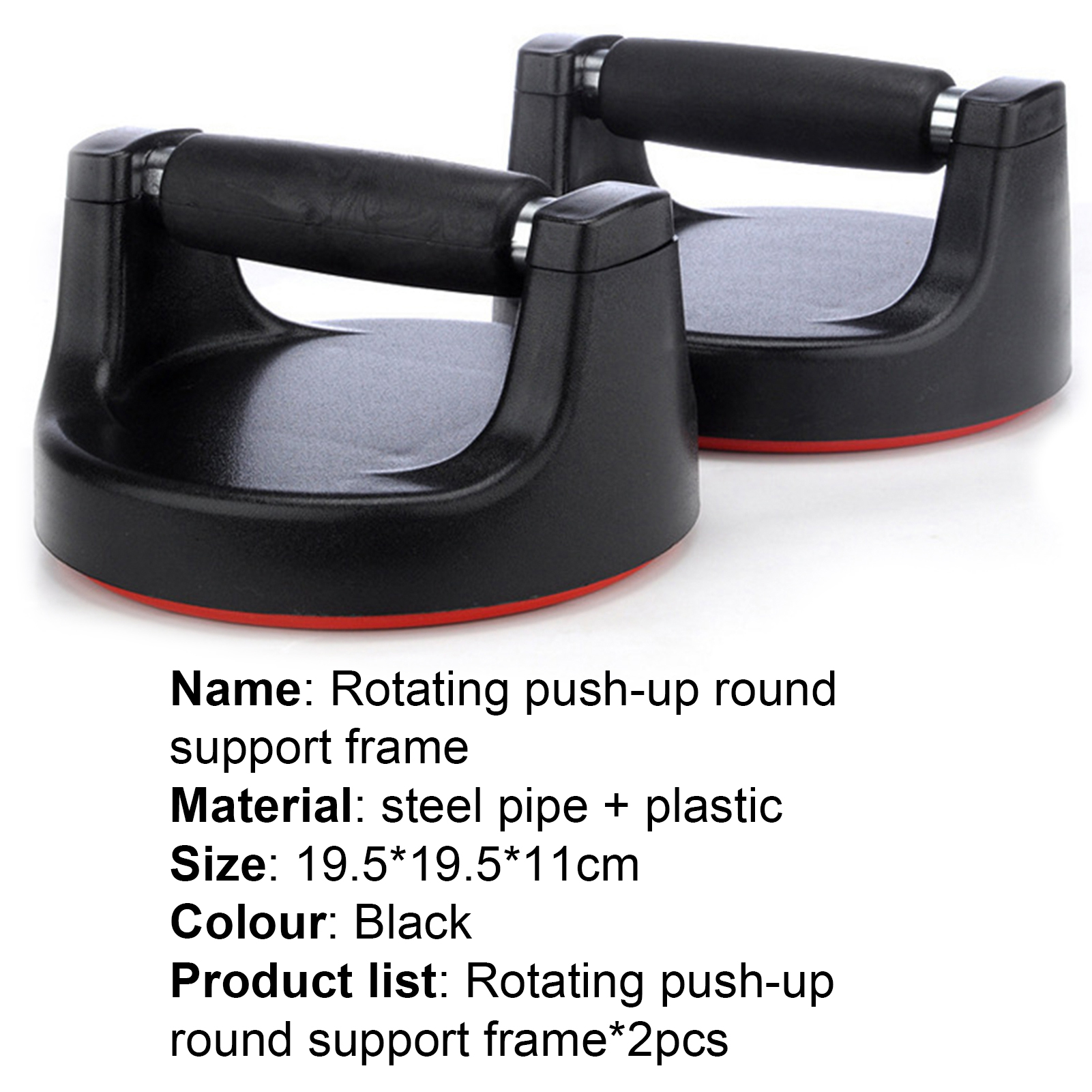 2Pcs Push Up Bars Round Antiskid Durable 360 Degree Rotation Press-up Stand for Exercise. 