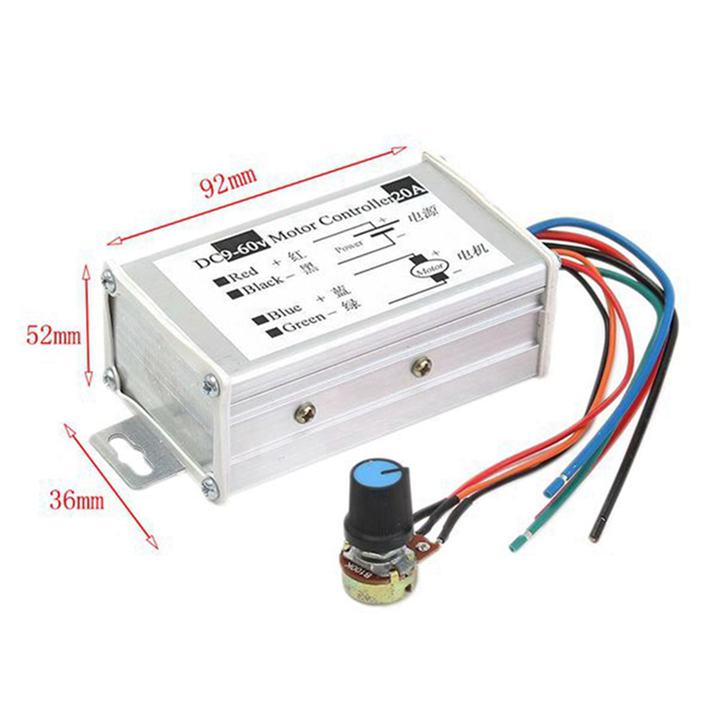 6X Motor Speed Controller DC9V 12V 24V 48V 60V PWM Motor Speed Controller Regulator Driver 0-1200W Adjustable Current