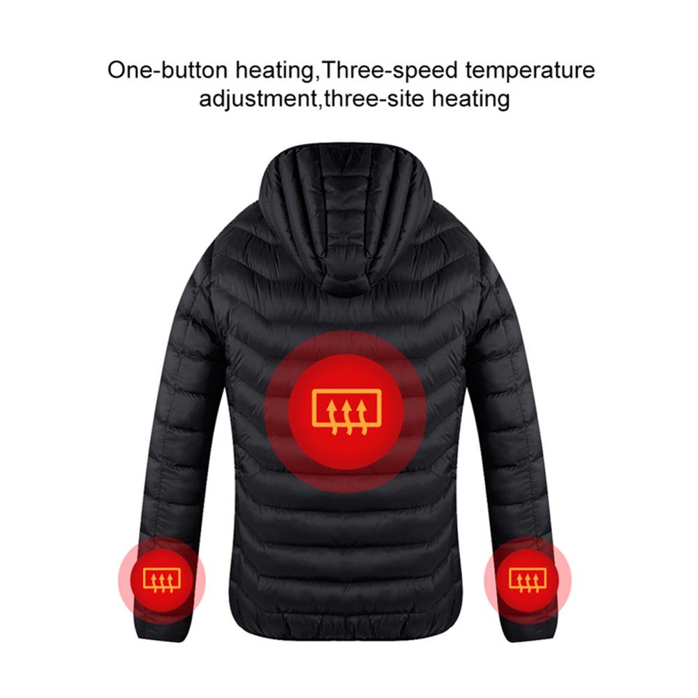 4 Heated Vest Jacket Fashion Men Women Coat Clothes Intelligent Electric Heating Thermal Warm Clothes Winter Heated Hunt-Black. 
