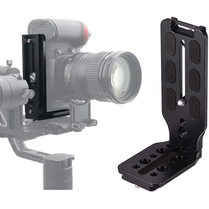 DSLR Camera L Bracket Quick Release Plate Vertical Universal L Bracket with 1/4 Inch Screw Arca Swiss for DSLR Camera. 