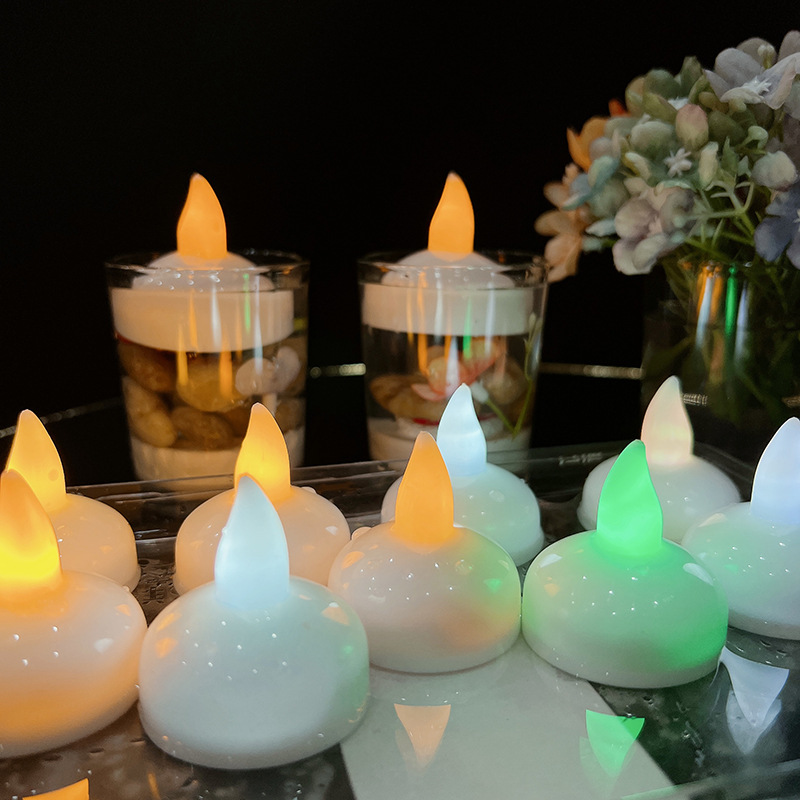 Flickering Flameless LED Candles Light Lamp Waterproof Floating on Water LED Tea Light for Pool Spa Decor. 