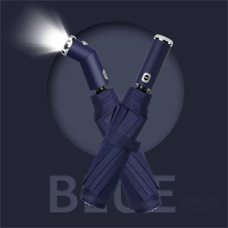 New Umbrella With Led Light Rotatable Handle Flashlight Umbrella Windproof And Rainproof Sturdy And Durable Sunny And Rainy. 