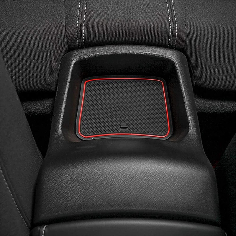 Gate Slot Non-Slip Cup Holder Pad Door Groove Mats for Accessories 2017-2020, Interior Decoration, Red