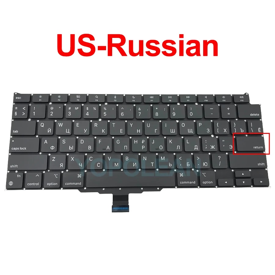 New Laptop A2337 Keyboard For Macbook Air 13 M1 A2337 Keyboard Replacement US UK FR SP IT DE RU AE Layout 2020 Year. 