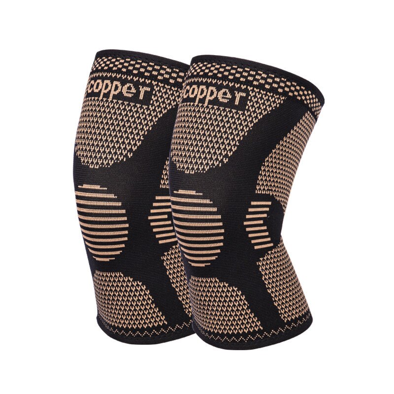 1Pair Men Women Copper Nylon Protective Knee Brace Support Compression Sleeves Running Fitness Elastic Wrap Brace Knee Pad