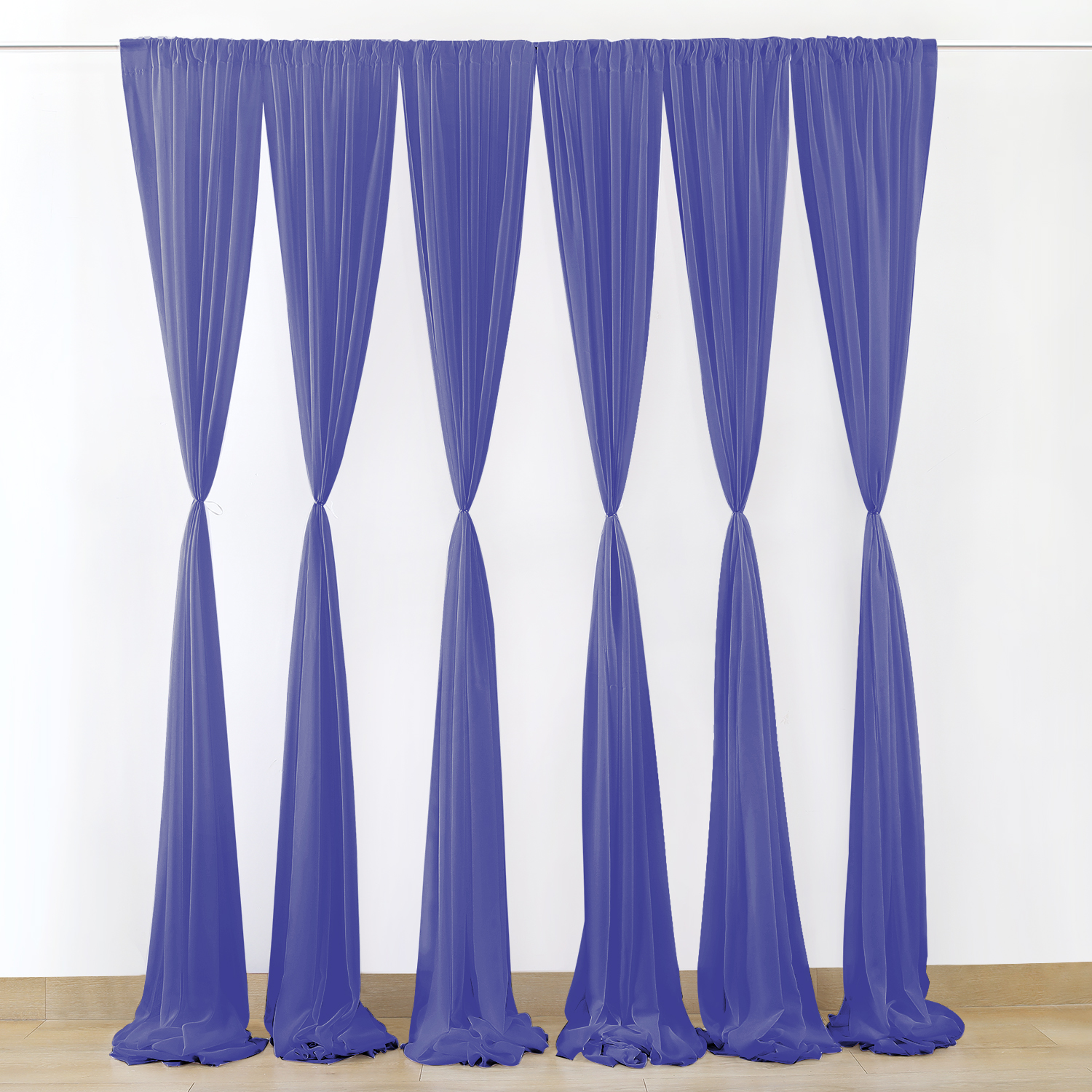 6 Panels Chiffon Ceiling Drapes Long Vaulted Draping Fabric DIY Wedding Drapes Curtains (5ftx10ft/5ftx20ft ). 