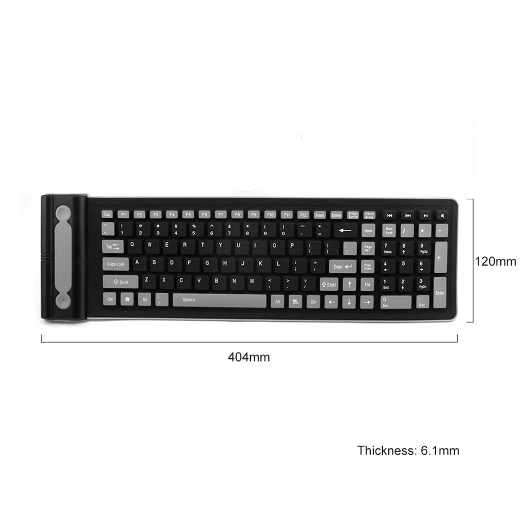 Free Shiping Portable Flexible Wireless Keyboard Silicone Soft Mini Waterproof 2.4g Keyboard Gaming Led Keyboard. 
