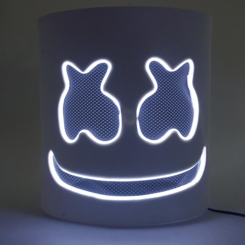 Christmas LED Mask Full Head Music Marshmallow Helmet Cosplay. 