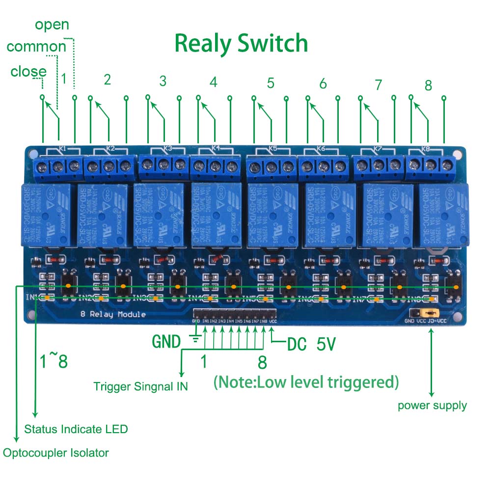 Arduino 8 Channel Relay Module 8-Channel Relay Control Board 5V 10A Relay Module. 