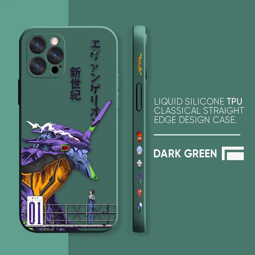 New E-Evangelion-n 002 Case For Apple iPhone 14 13 12 11 Pro XS Max Mini X XR SE 7 8 6 15 Plus Colour Shockproof Liquid Case. 