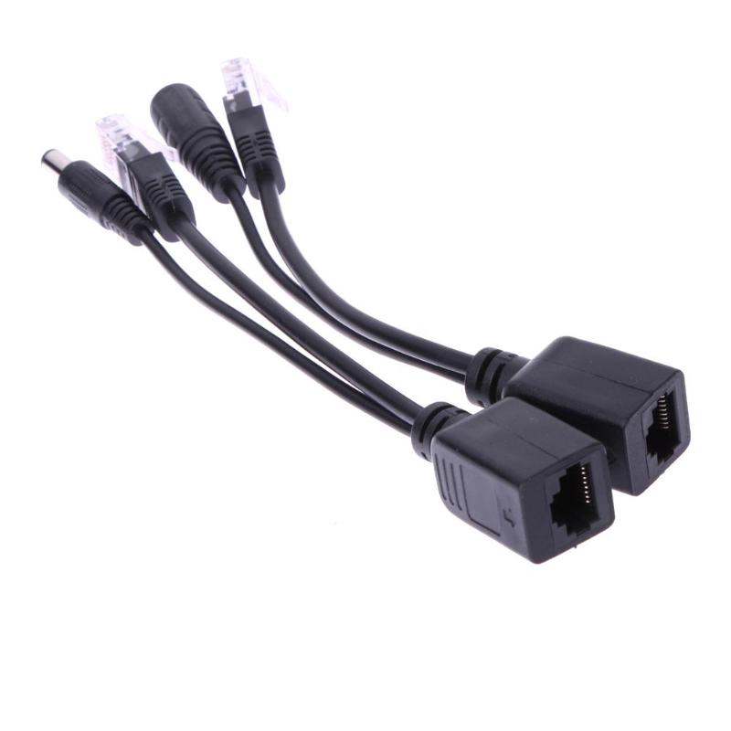 Power Over Ethernet PoE Adapter Injector + Splitter Kit PoE Cable Black Passive POE Injector Splitter Adapter Cable Kit. 