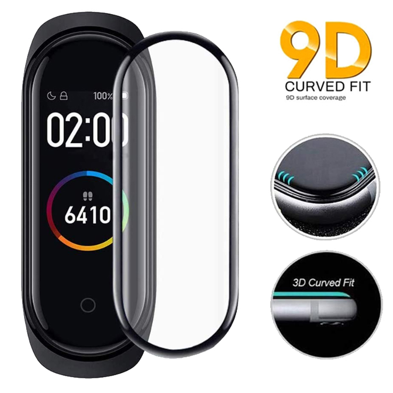 4 5 Glue Glass Mi Band D Soft Protective Glass 7 8 Glue Mi Band 6 Reels with Mi Band Smart Watch Miban Sheet 9D Full Screen Protective Film