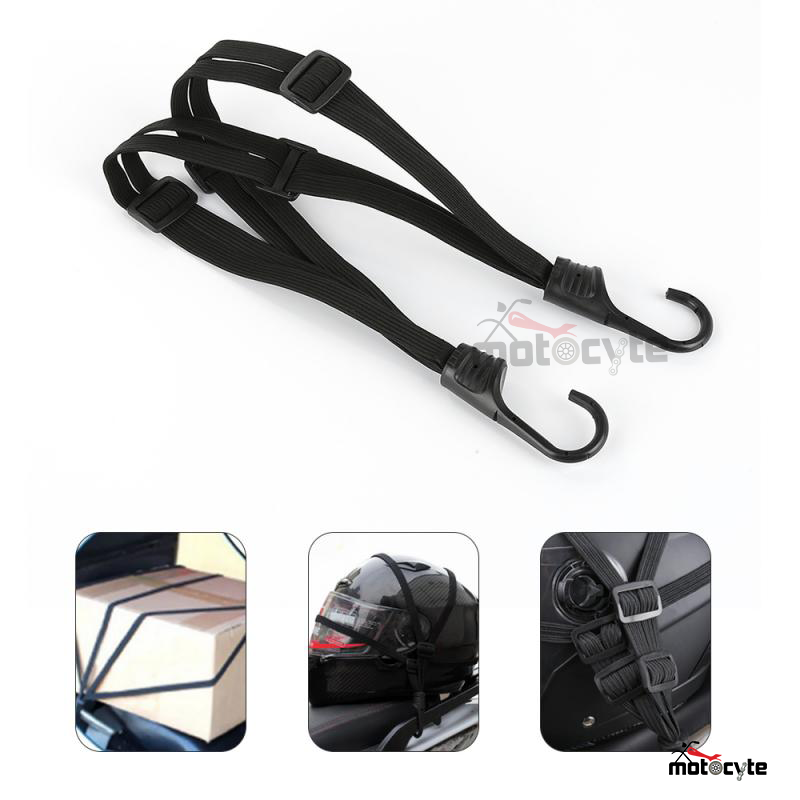 Motorcycle Universal Helmet Bag Box Carrier Elastic Strap with 2 plastic hook. 