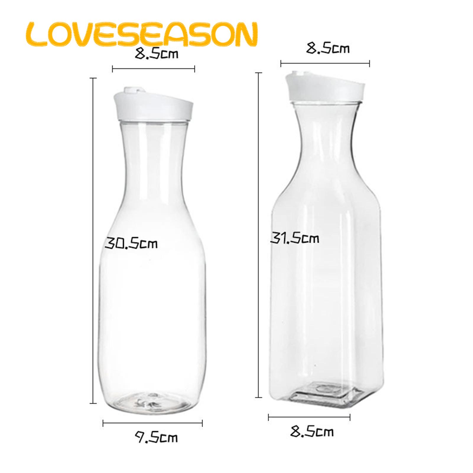 Juice Bottle with Airtight Lid 50 Oz Airtight Juice Carafe with Lids Convenient Drink Pitcher for Fridge Storage Easy Pouring Ideal Milk Container for Bar Freezer Beverage Bottles for Hand Washable. 