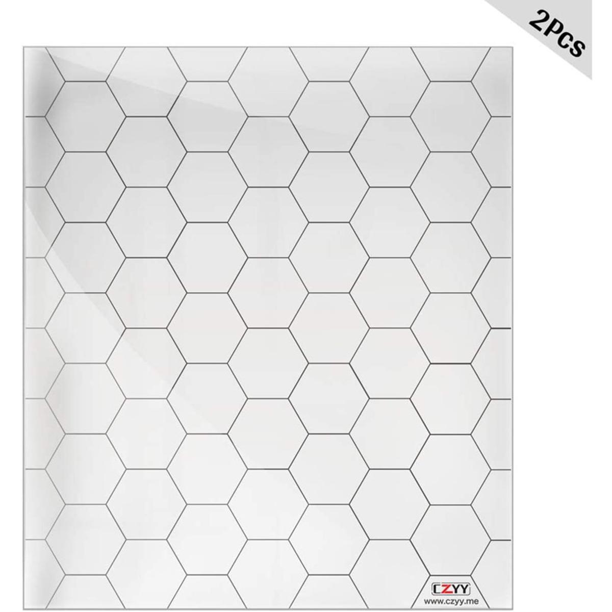 【happy one】Acrylic Game Mat 1" Hex Grid Overlay Set 2, 7"x8" Battle Map Board Clear & Durable - Great for Pathfinder RPG Game
