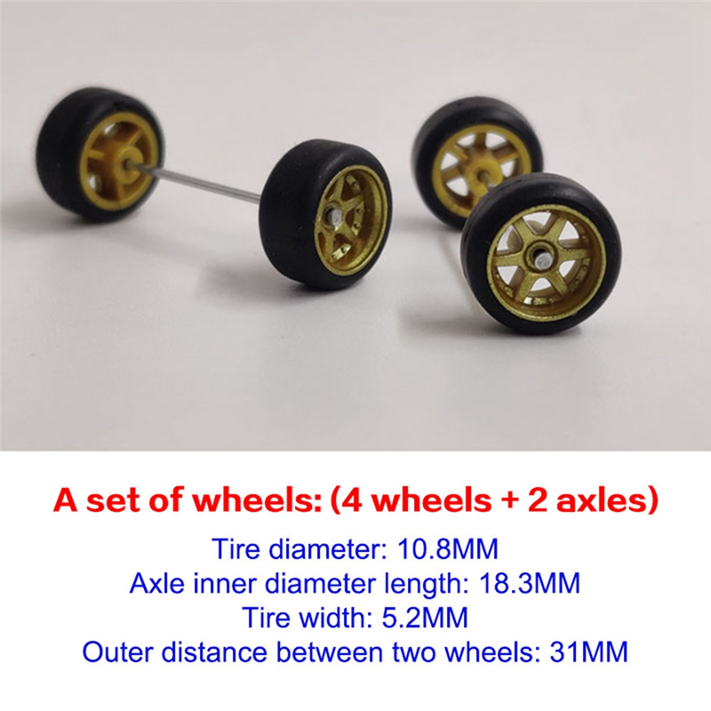 FORIDE 10 Sets 1/64 Offroad Wheels/ Rubber Tires 18.3mm Removable Tire for Wheel 1:64 RC Truck Model Off-Road SUV Random Color. 