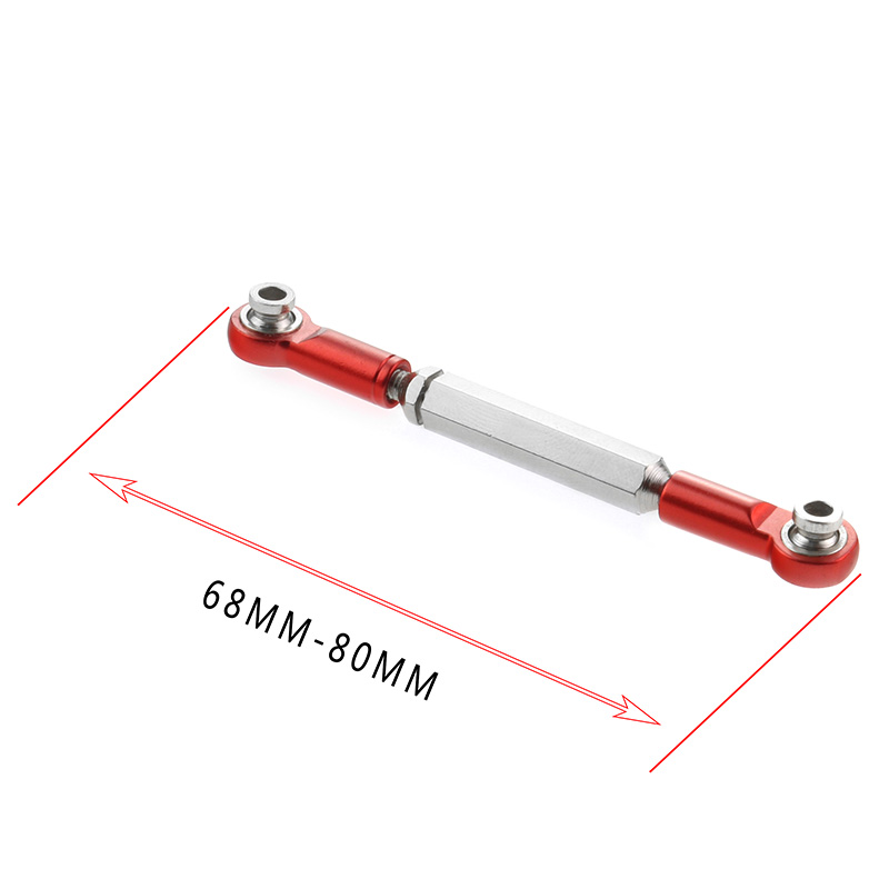 Upgrade Metal Pull Rod Link Rod Base Bracket WPL B1 B14 B24 C14 C24 1/16 RC Car Spare Parts Accessories,Red - Red. 