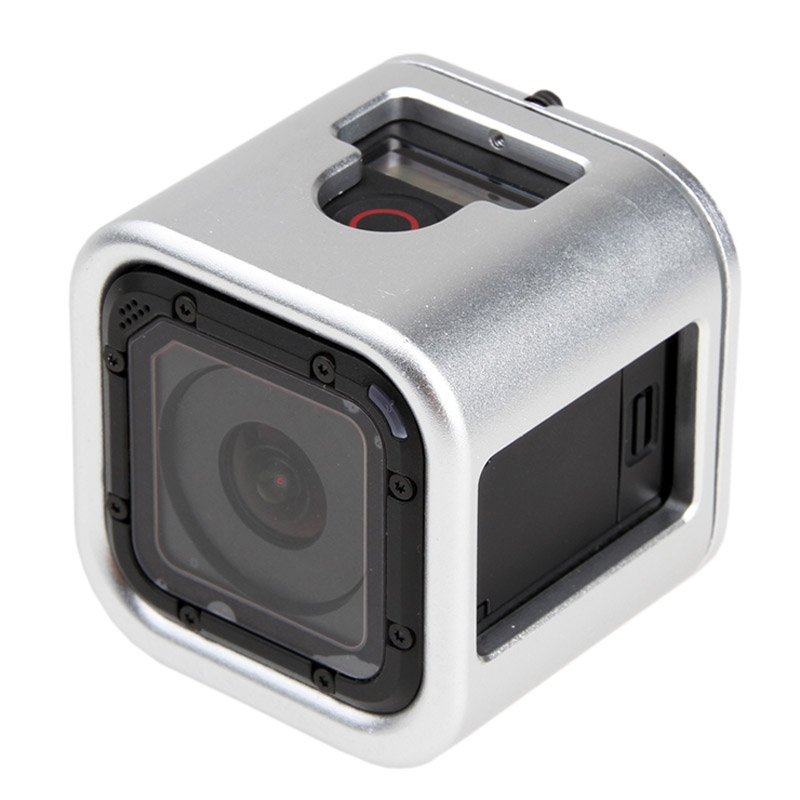 Housing Shell CNC Aluminum Alloy Protective Cage with Insurance Back Cover for GoPro HERO5 Session /HERO4 Session /HERO Session. 