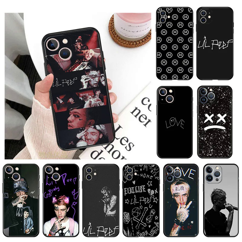 【Pioneer Gong】Black Silicone Lil Peep Phone Case for iphone 14ProMax 13 11 12 Pro XS Max Mini XR SE 2022 8 7 14 Plus X Love Soft Matte Cover