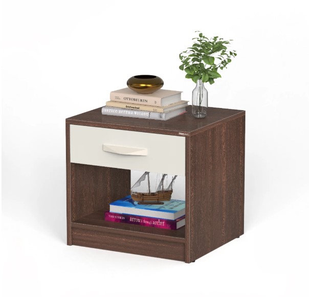 Oliver Bed Side Table with Locker Drawer, Nightstand with 1 Drawers with Storage Shelf Bedside Tables Bedroom, Side Table,18/16