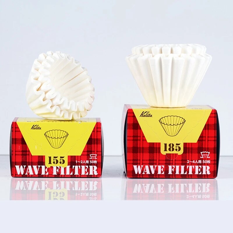 Kalita Wave Paper Filter 50 Sheets Pour Over Coffee Filter 155# for 1 To 2 Cups/185# for 2-4 Cupsr 50p Hand Brew Paper Filters. 