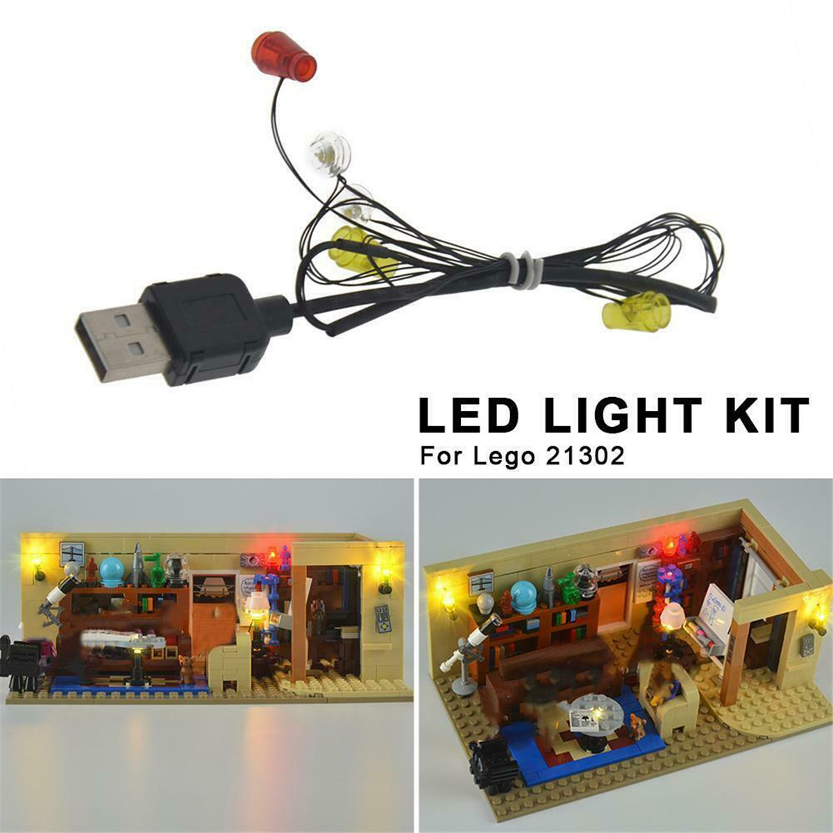 Self-locking Brick LED Light Lighting Kit ONLY for FunCreator Building DIY House