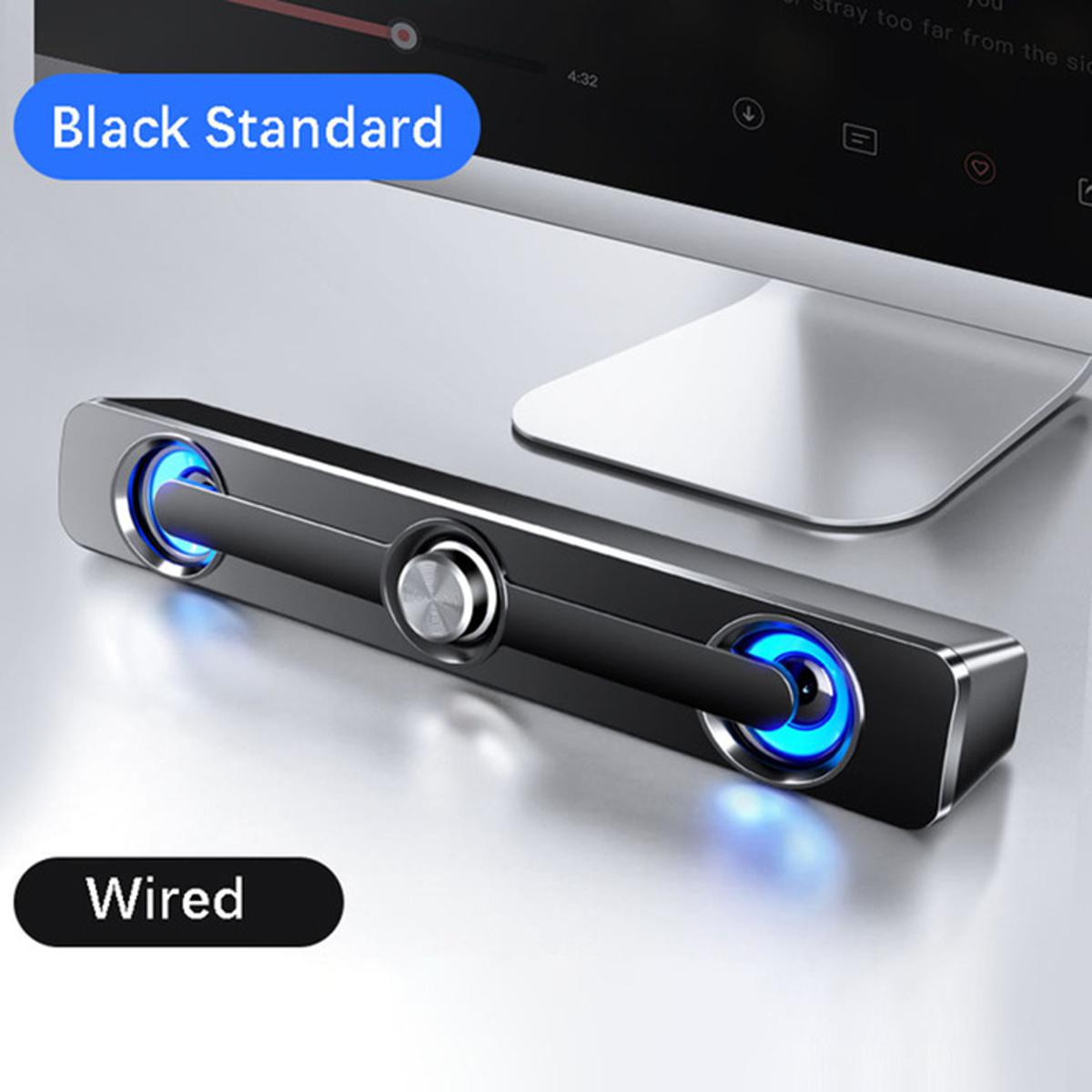 USB Wired Powerful Computer Speaker Bar Stereo Subwoofer Bass Speaker Surround Sound Box For PC Laptop Phone Tablet MP3 Connection method: 3.5MM audio jack