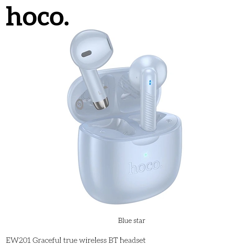 HOCO EW201 TWS Wireless Bluetooth Earphone Waterproof Mini Earbuds With Microphone Touch Control Long Standby. 