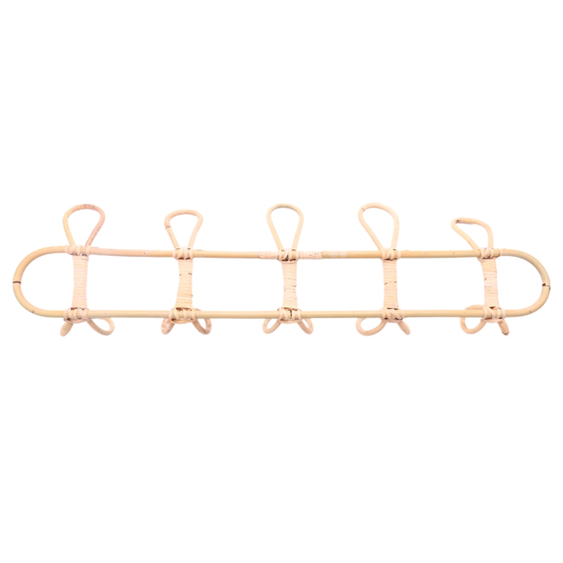 2X Large Rattan Wall Hooks Clothes Hat Hanging Hook Crochet Cloth Holder Organizer Hangers Decor for Home Decor
