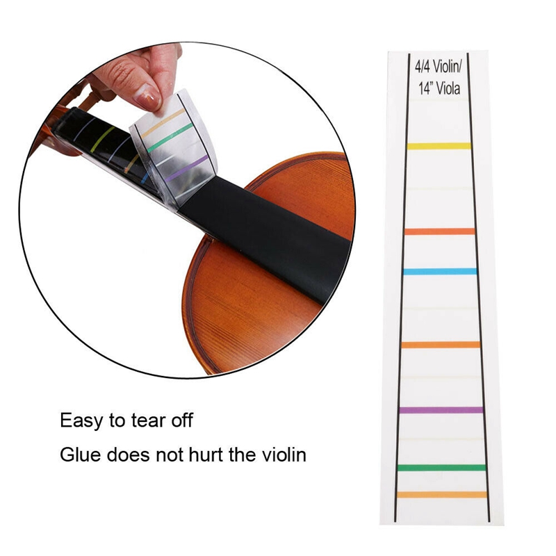 4/4 Violin Fretboard Sticker Fingerboard Marker Fiddle Learn Note Chart Tape 2Pcs. 