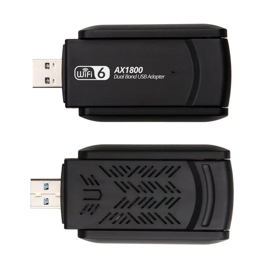1800Mbps WiFi 6 USB Adapter 802.11AX 2.4G/5GHz USB3.0 Wireless Network Card Antenna Wi-Fi Dongle MT7921AU for Win 10/11 PC. 