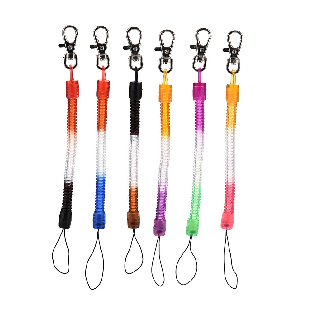 【happy one】Retractable telephone cord spring key chain plastic keychain tool elastic rope spring rope phone straps. 