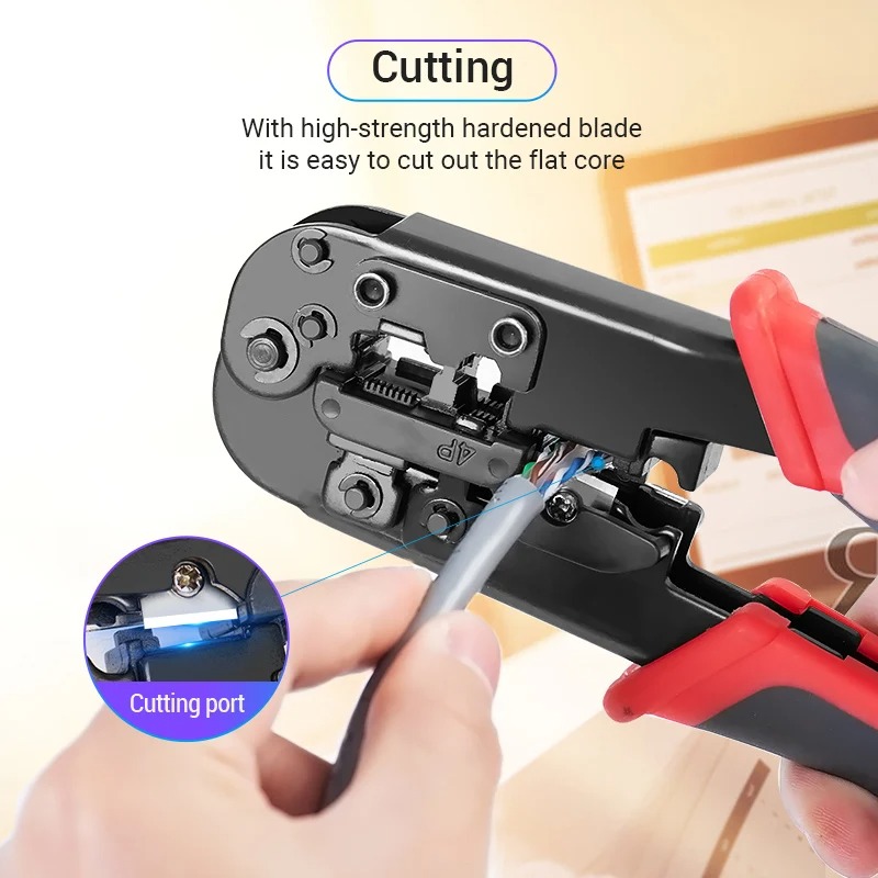 Vention RJ45 Crimping Tool Network Cable Crimper Cutting Tools Kits Crimping Stripper Punch Down RJ45 RJ12 RJ11 Ethernet Cable. 