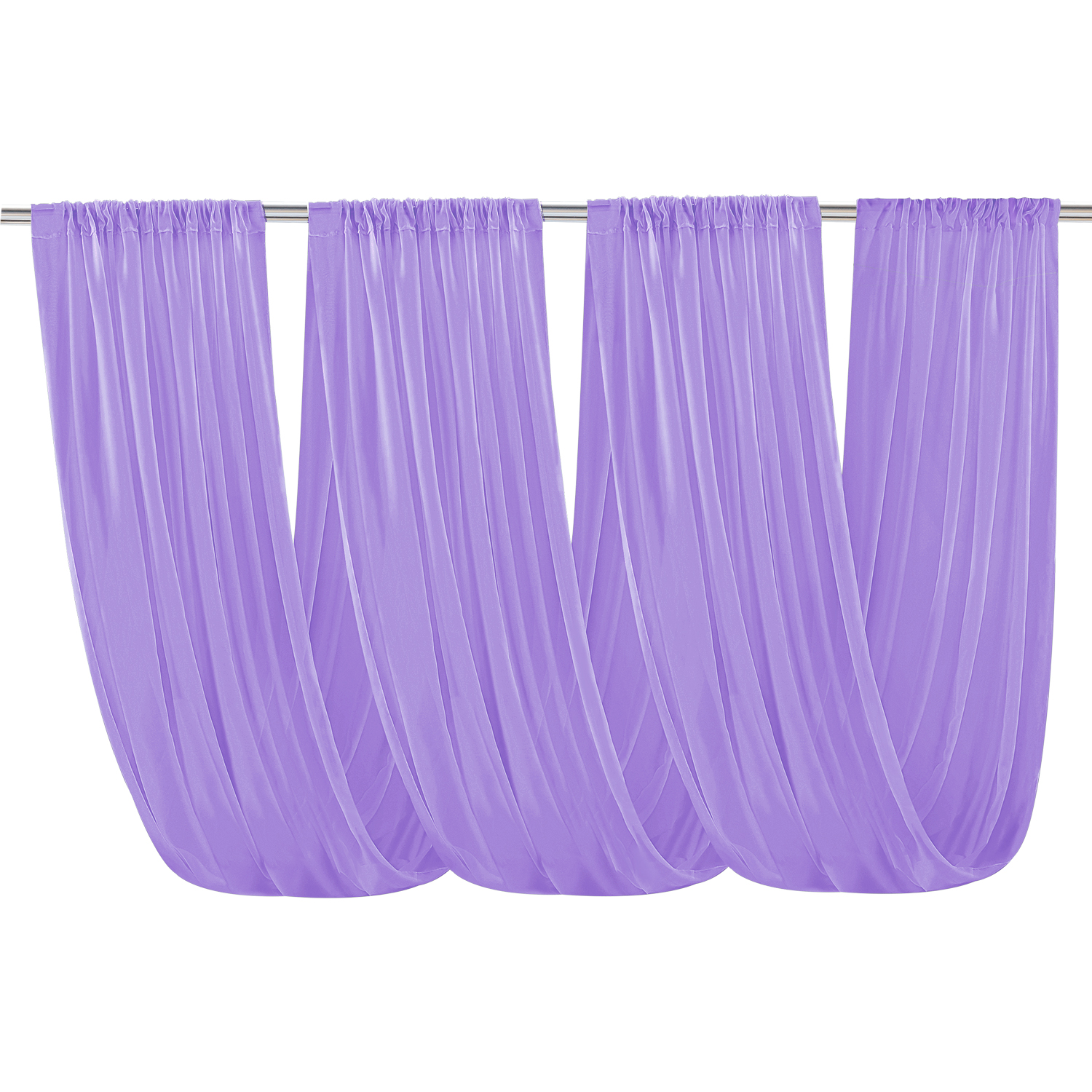 6 Panels Chiffon Ceiling Drapes Long Vaulted Draping Fabric DIY Wedding Drapes Curtains (5ftx10ft/5ftx20ft ). 