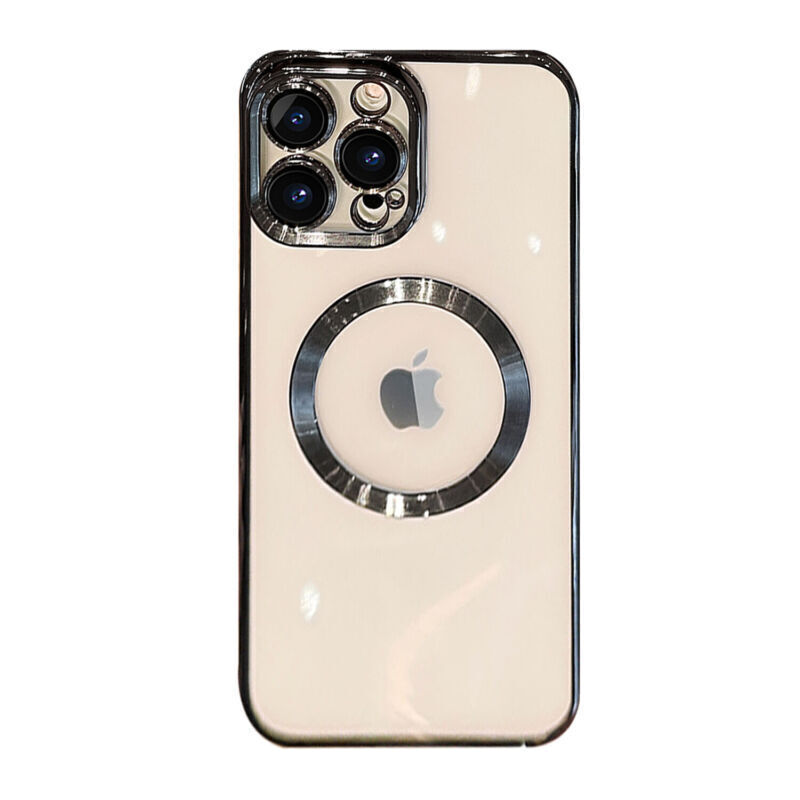 For iPhone 13 Pro Max Shockproof Magnetic Plating Clear Soft Case Cover. 
