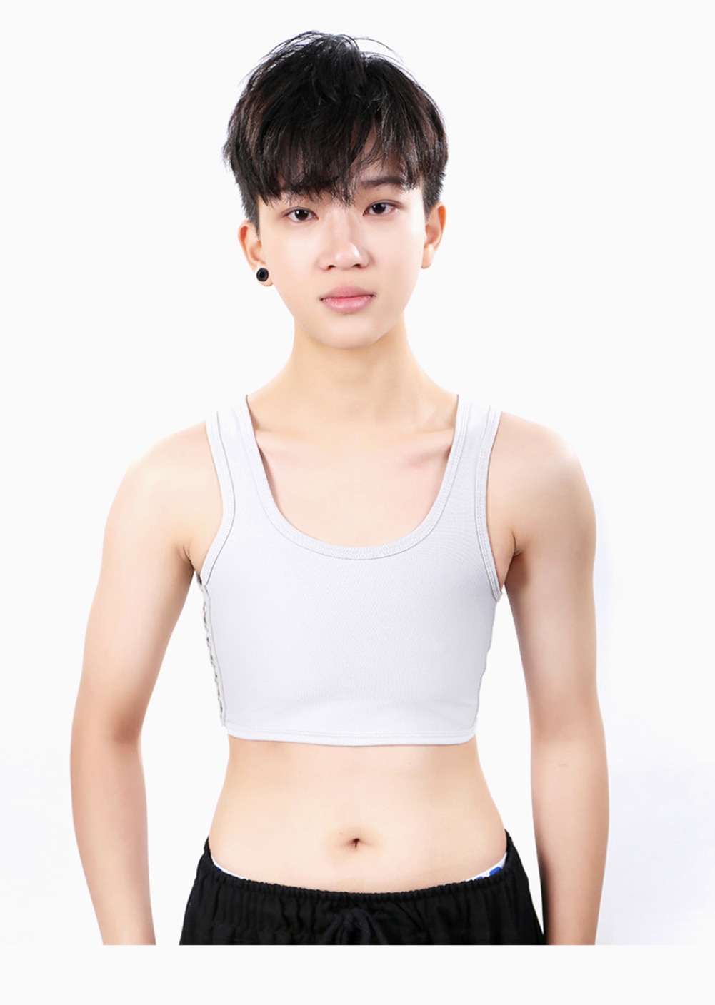 2 Pcs Women Tomboy Chest Binder Tank Top Short Corset Bra Soft Slim Fit  Compression Vest for Trans FTM Cosplay (Color : Black, Size : Small) :  : Clothing, Shoes & Accessories