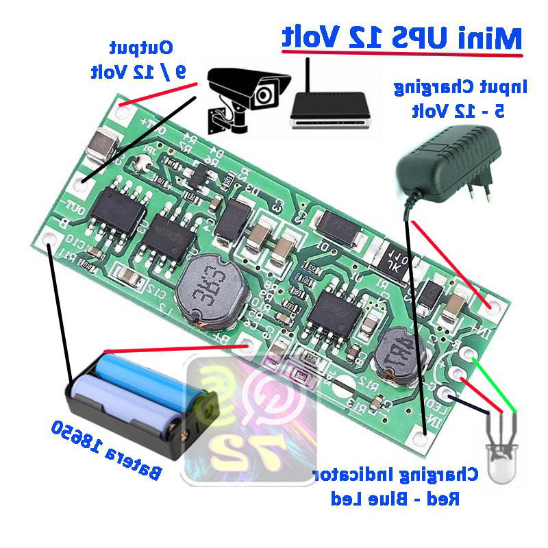 DC 3.7V to 12V Boost Converter Mini UPS Circuit 5V Charging Module for 18650 Lithium Battery UPS Voltage Converter Protection for Onu Router. 