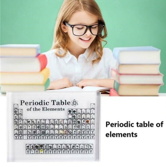Chemical Periodic Table With Element 83-bit Transparent Acrylic Desks Display Letter Ornament Samples School Science Studying 1Pcs