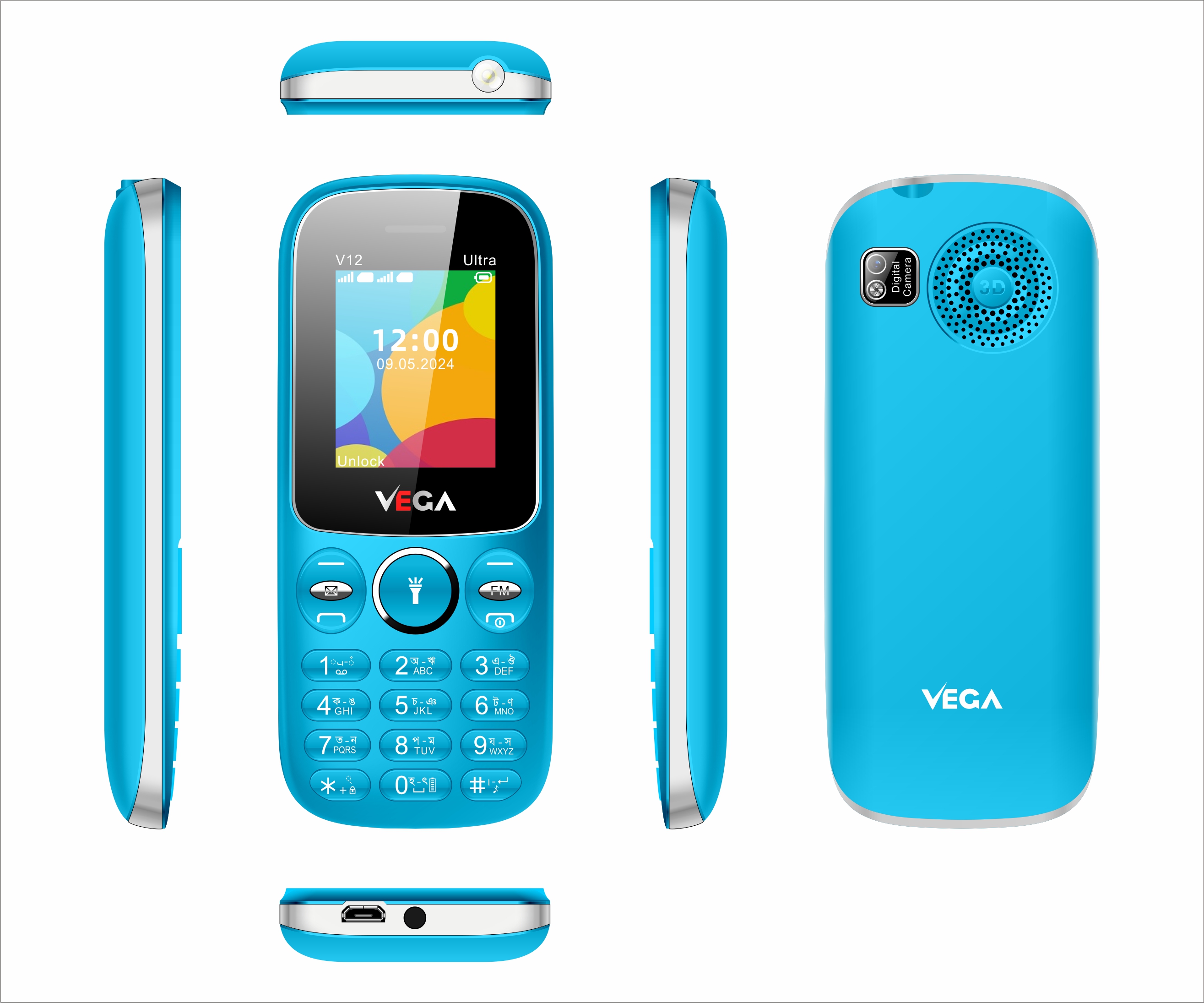 Vega V12 ultra 1800mah Feature Button Mobile Phone. 