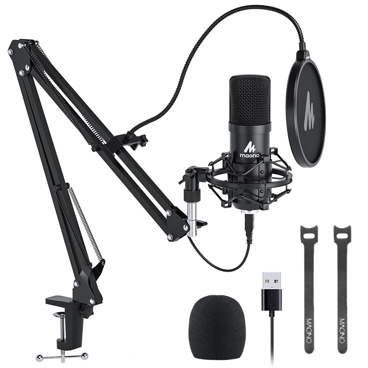 Maono AU-A04 Condenser USB Microphone Kit (Black). 