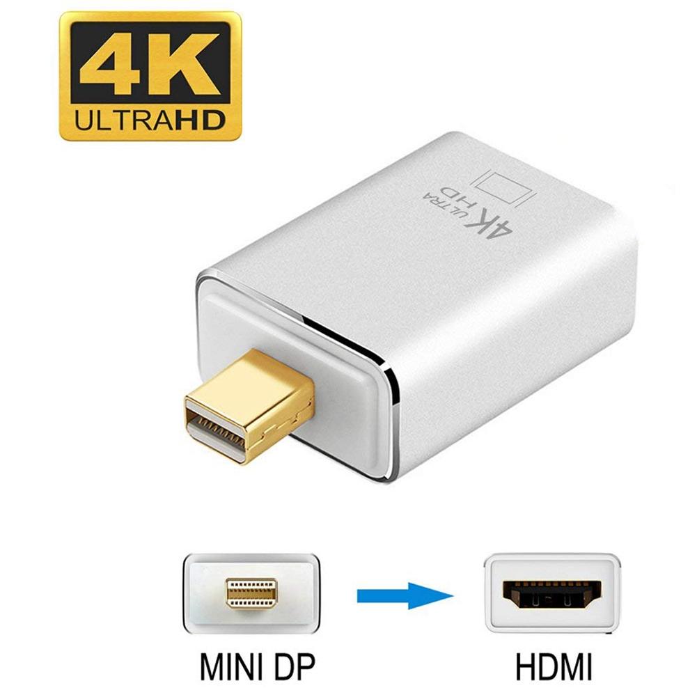 Mini Displayport(Thunderbolt 2.0) To Hdmi Adapter 4K Mini Dp To Hdmi Converter For Macbook Air, Imac, Macbook Pro, Surface Pro 3/4/5,Surface Book And More (Silver). 