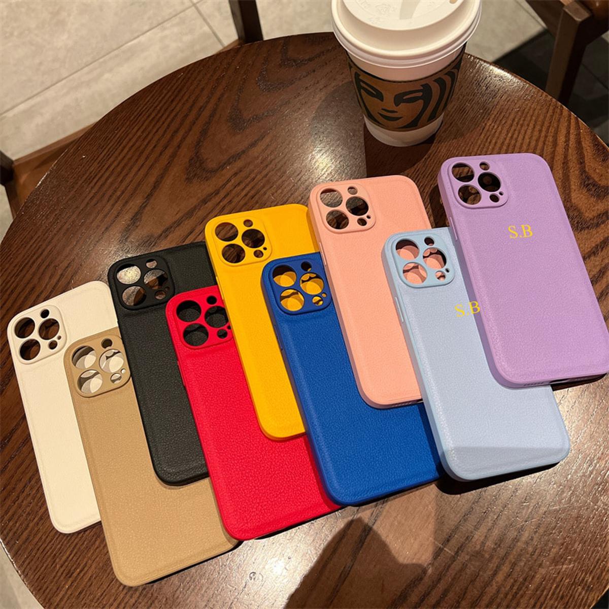 Personalized Customized Name Letter Phone Case For iPhone 14 13 Pro Max 12 11 X XS XR 7 8 Plus SE Leather Protective Back Cover