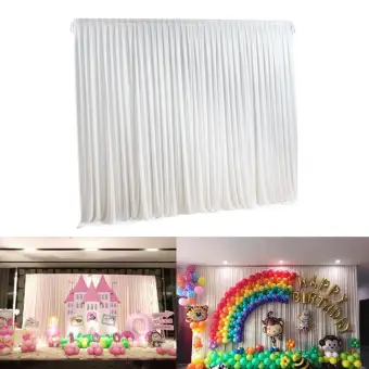 79 X79 White Background Backdrop Drape Curtain With Swag