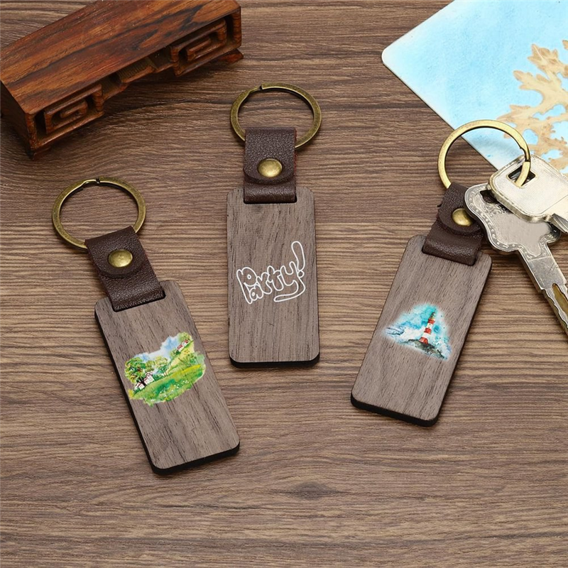 Wood Keychain Blanks Wooden Keychain Blanks Personalized Keychain Tags Small Key Chain Bulk for Laser Engraving. 
