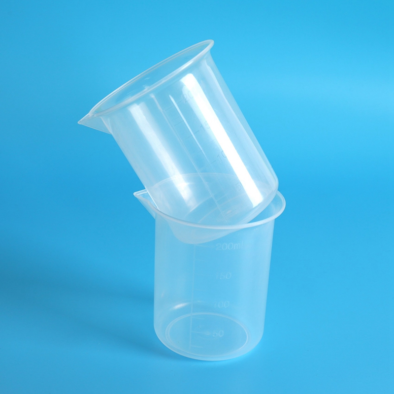 Lab Graduated Clear Plastic Thicken with Cap Measuring Jug 200mL 4pcs. 