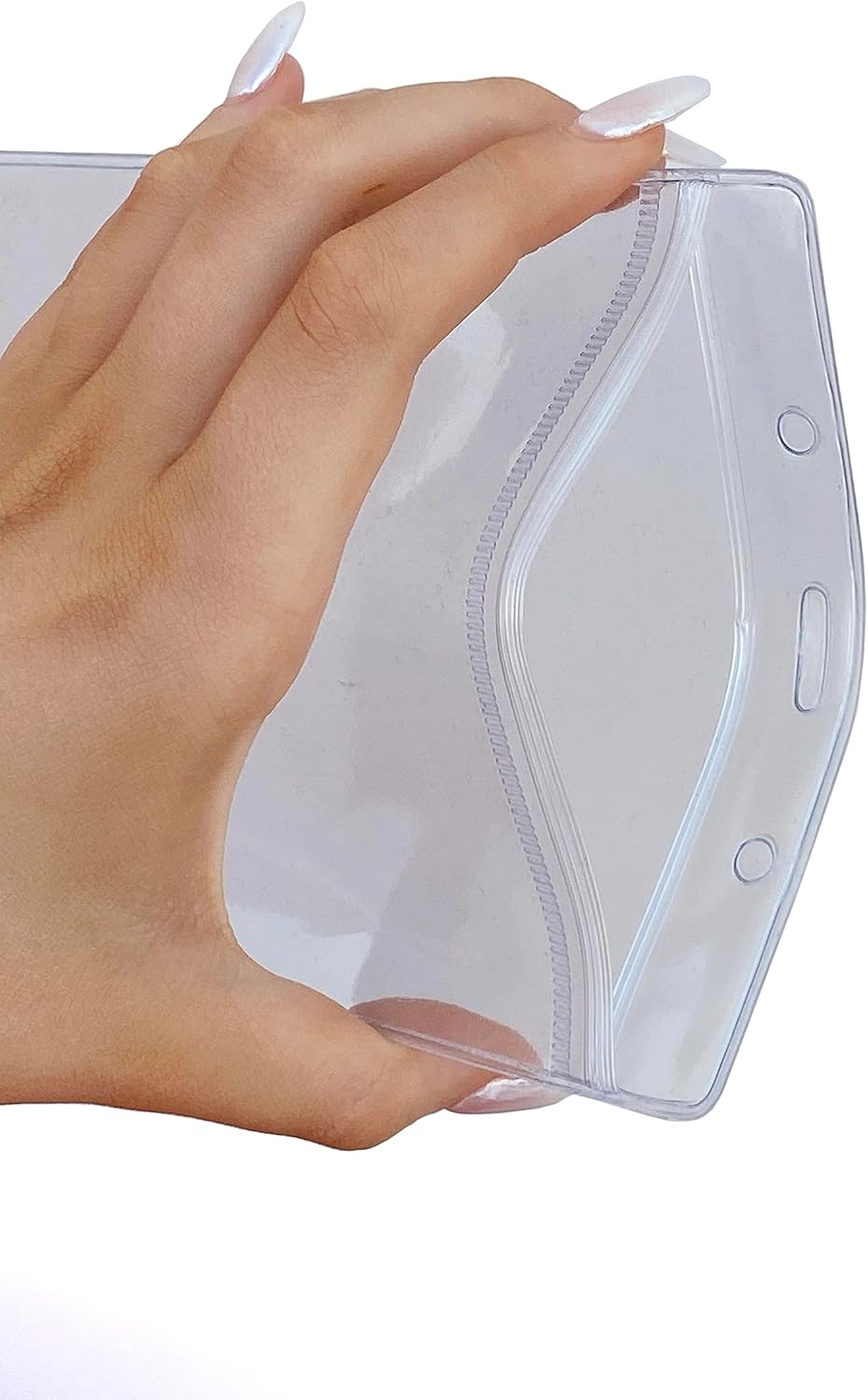 Quantum Leap Grip Seal Vertical Portrait Clear ID Badge Card Holders Plastic Pocket Pouches (ID Portrait x 10). 
