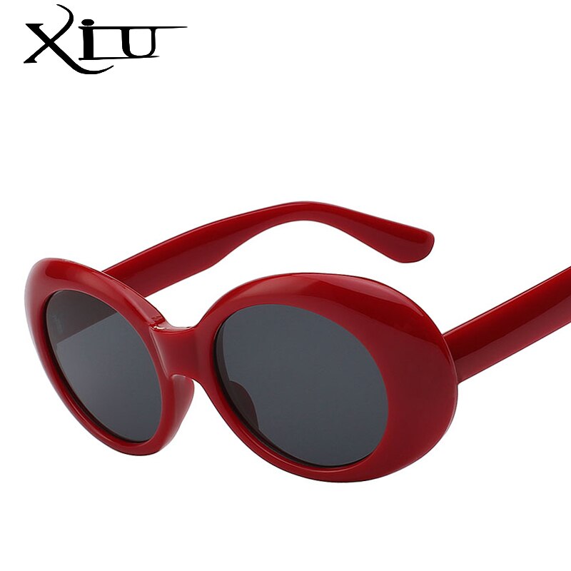 【happy one】Red w blackXIU Vintage Rock Kurt Cobain Sunglasses Women Men Eyewear UV400 Sun Glasses For Women Shades Oculos. 
