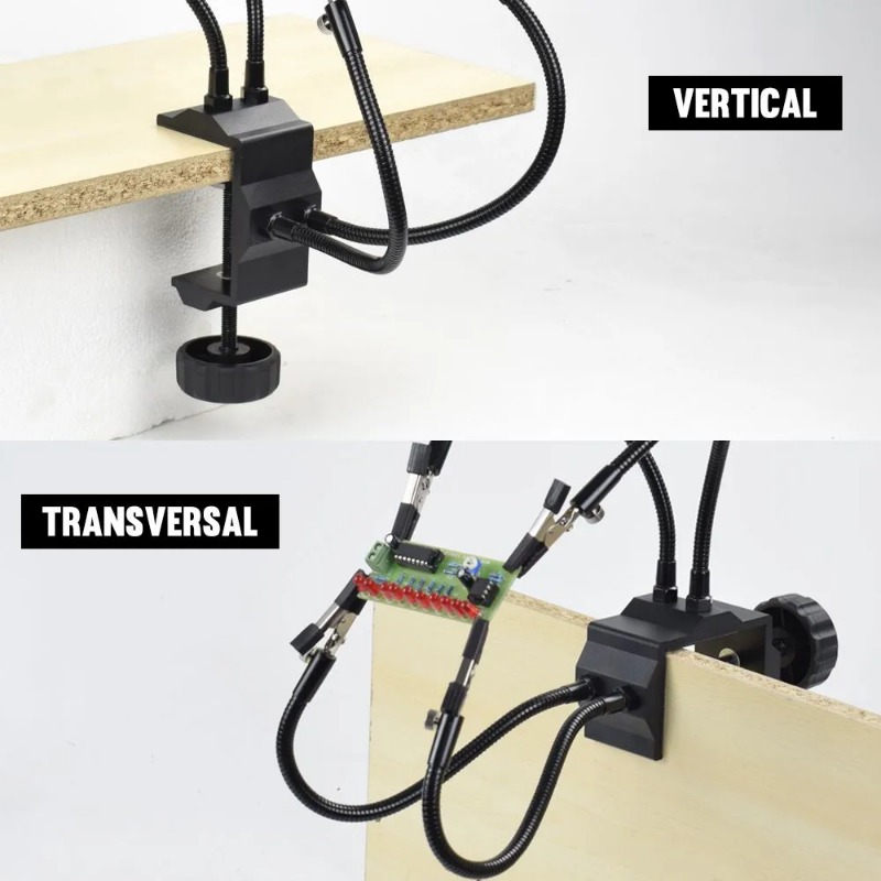 Desk Clamp Soldering Station Holder PCB Alligator Clip Multi Soldering Helping Hand Third Hand Tool for Welding Repair. 