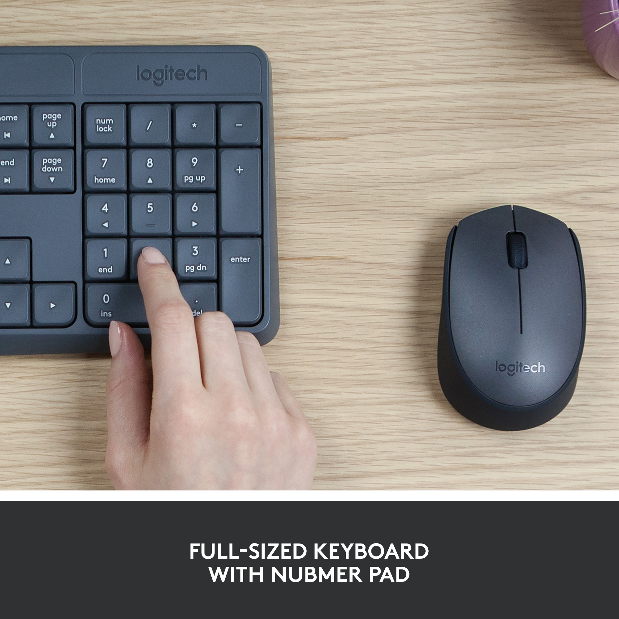 Logitech MK235 Wireless Keyboard and Mouse Combo for Windows, 2.4 GHz Wireless Unifying USB Receiver, 15 FN Keys, Long Battery Life, Compatible with PC, Laptop. 