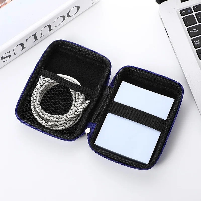 1pc Earphone Data Storage Bag Rectangle Cable Organizer Bags Pouch Tech Gadgets Portable Charger U Disk Mini Zipper Carry Case. 